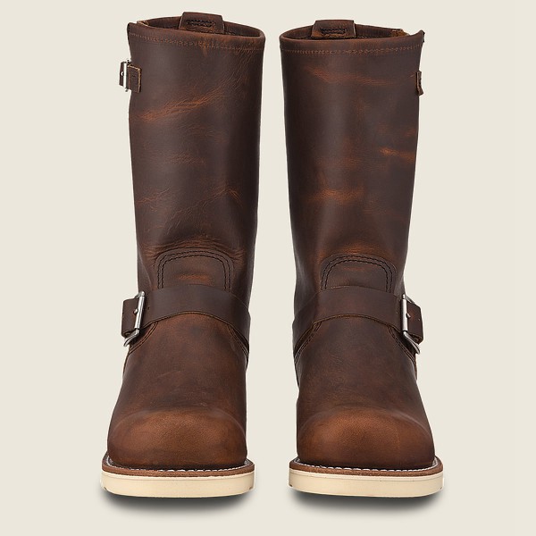 Red Wing Womens Heritage Boots - Classic Engineer - Tall Rough & Tough Leather - Dark Brown - DFJ702